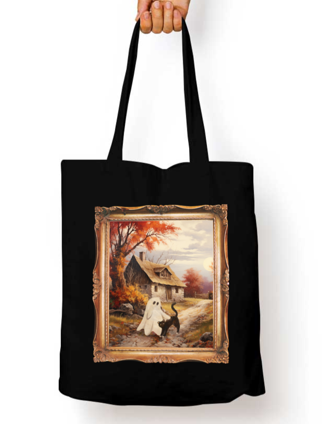 Ghostly Snuggles Zipper Tote Bag