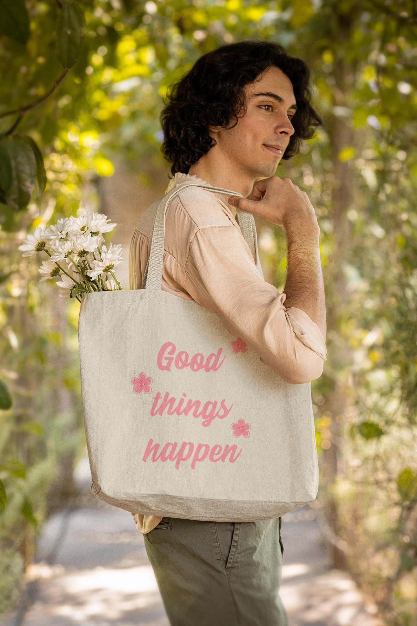 Good Things Happen Zipper Tote Bag