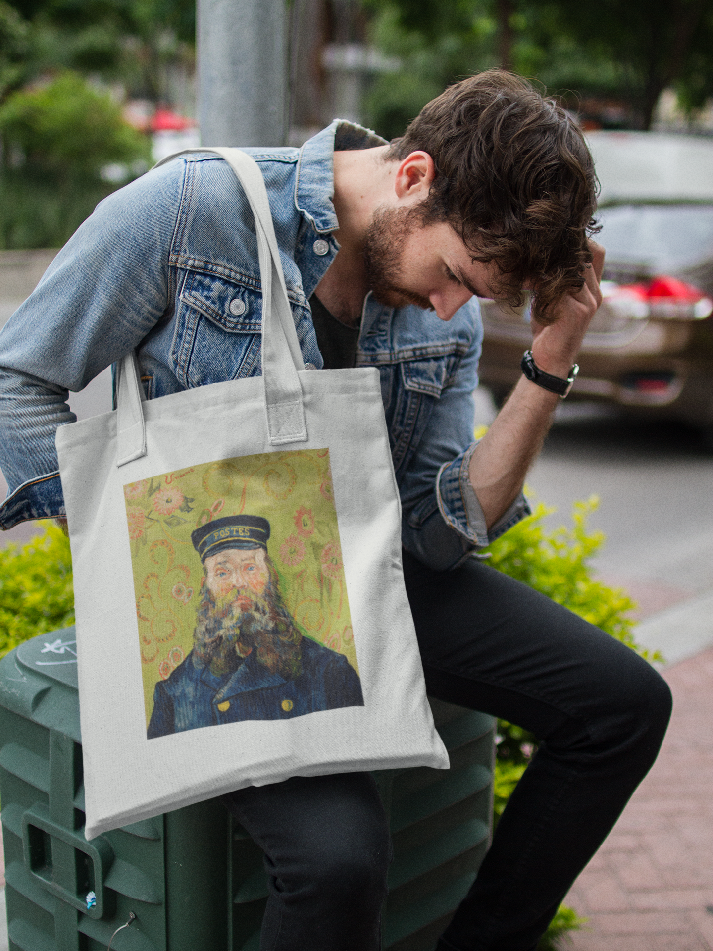 Postman Joseph Roulin Vincent Van Gogh Zipper Tote Bag