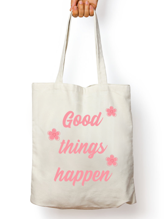 Good Things Happen Zipper Tote Bag