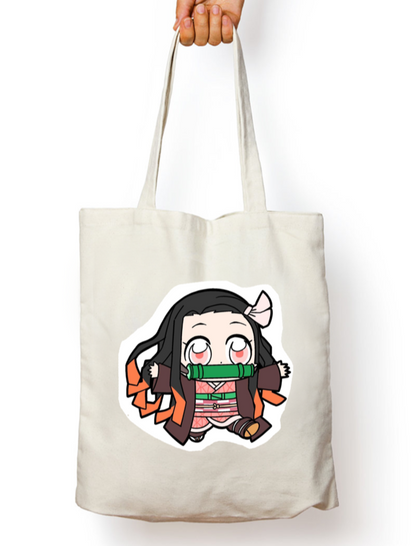 Nezuko Demon Slayer Zipper Tote Bag