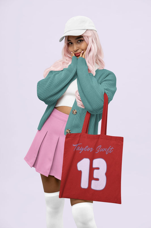 Swiftie Lucky 13 Taylor Swift Zipper Tote Bag