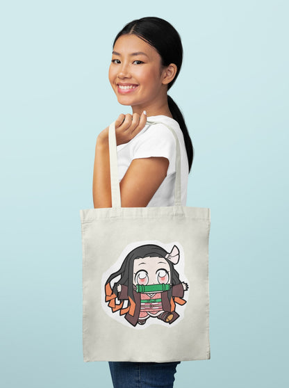 Nezuko Demon Slayer Zipper Tote Bag